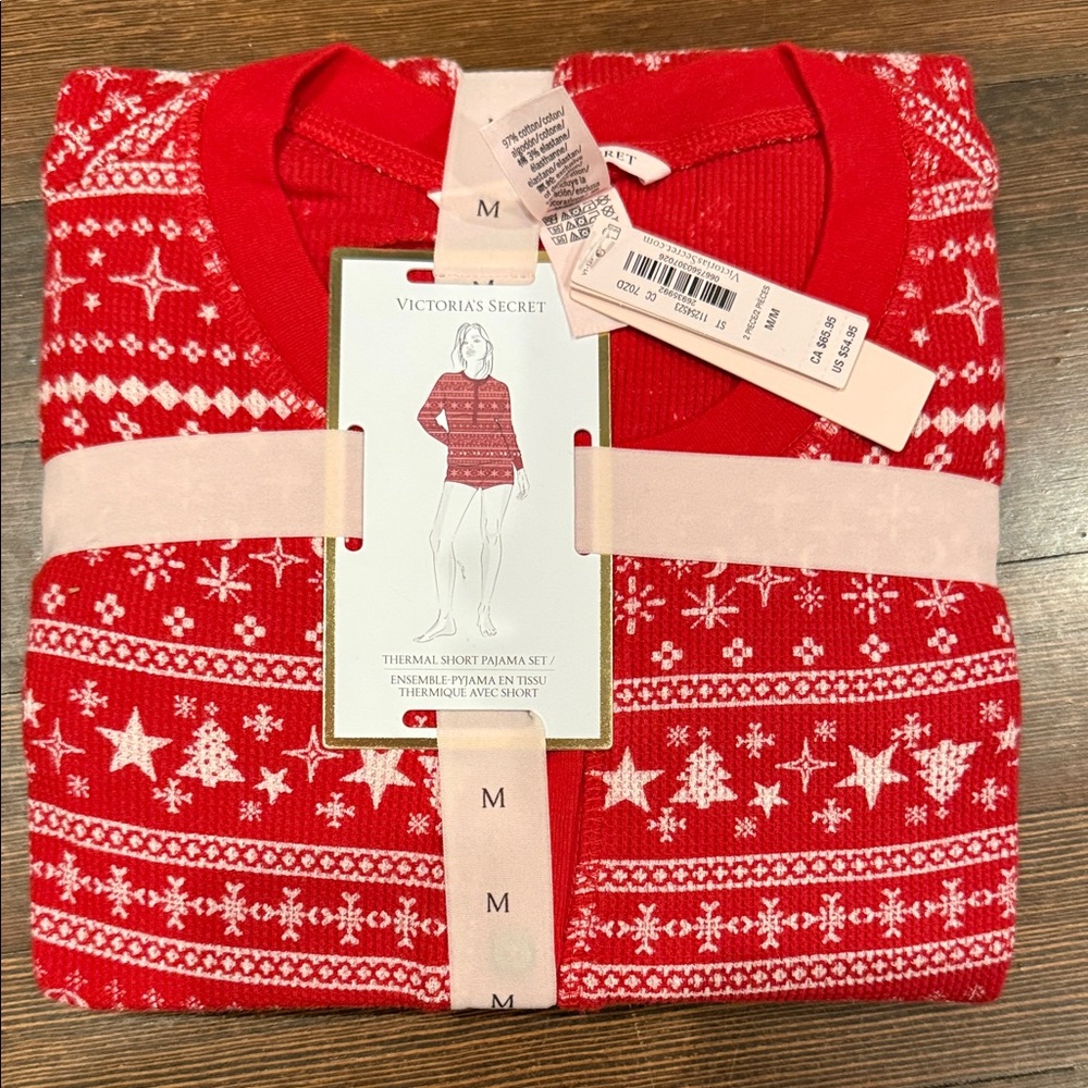 Victoria's Secret Red Thermal Short Pajama Set